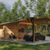 Garage med carport 53m²