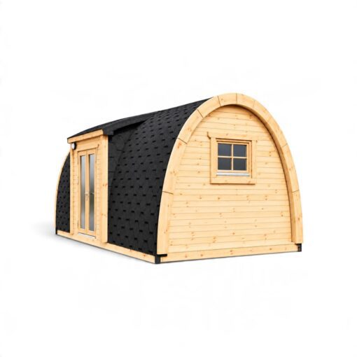 Isoleret Campingpod med Sideindgang – 3,25 × 5,9 m00