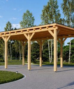 Fladtags-carport 18 m² (3m x 6m)