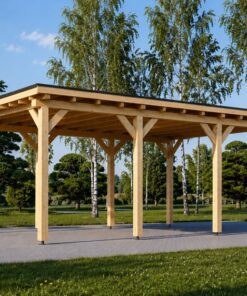 Fladtags-carport 18 m² (3m x 6m)