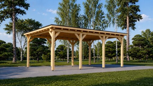 Fladtags-carport 18 m² (3m x 6m)
