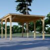 Fladtags-carport 18 m² (3m x 6m)