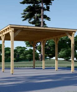 Fladtags-carport 18 m² (3m x 6m)