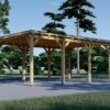 Fladtags-carport 18 m² (3m x 6m)