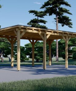 Fladtags-carport 18 m² (3m x 6m)