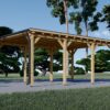 Fladtags-carport 18 m² (3m x 6m)