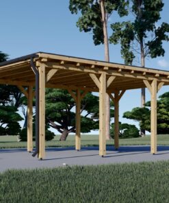 Fladtags-carport 18 m² (3m x 6m)
