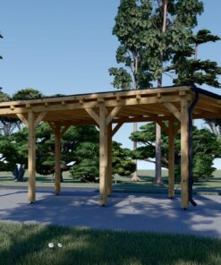 Fladtags-carport 18 m² (3m x 6m)