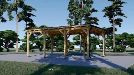 Fladtags-carport 18 m² (3m x 6m)