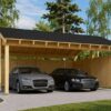 LUNA DUO F – 6×6 m carport med L-Væg (2 Biler)