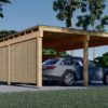 LUNA DUO F – 6×6 m Træcarport med L-Væg (2 Biler)