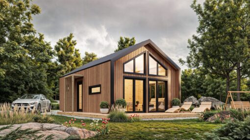 Isoleret træhus Solari 5.09 x 8.59 m