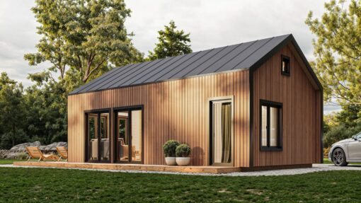 Isoleret træhus Solari 5.09 x 8.59 m